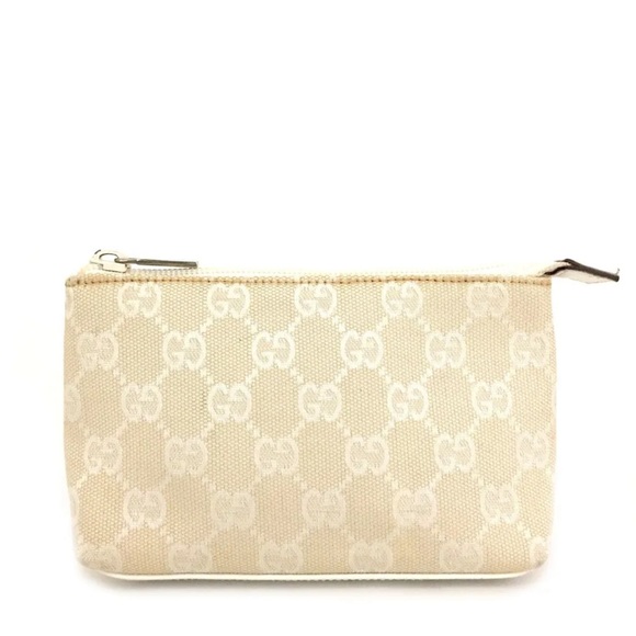 GUCCI GG Logo Canvas Cosmetic Pouch Bag /1F3828 - Picture 1 of 8